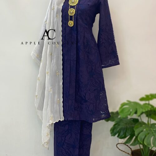 KEBAYA LABUH DANG ANUM ORGANZA PURPLE BLUE