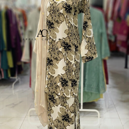 KURUNG PESAK JOHOR CREPE GREY KHAKI