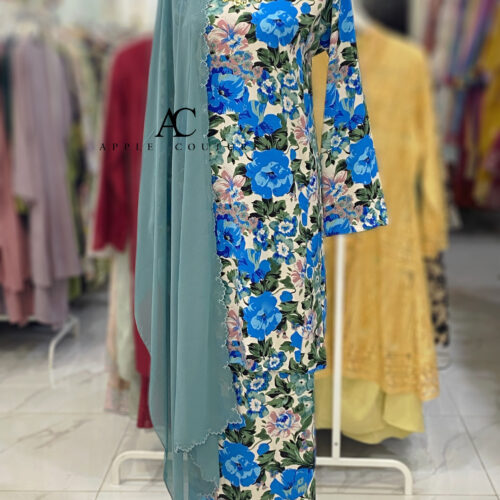 KURUNG PESAK JOHOR CREPE BLUE