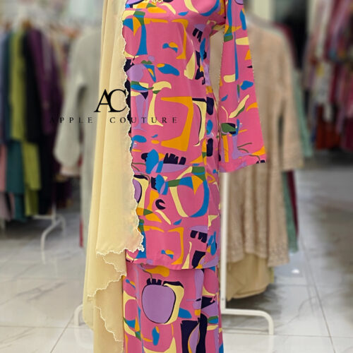 KURUNG PESAK JOHOR CREPE PINK
