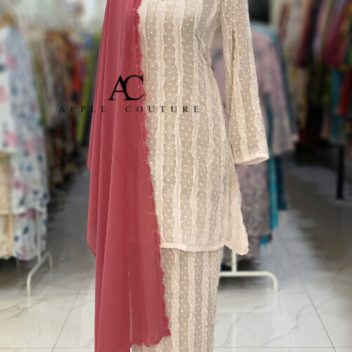 CAMELIA KURUNG PREMIUM CHIFFON NUDE PINK