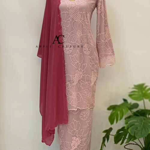BAINON KURUNG PREMIUM ORGANZA BABY PINK