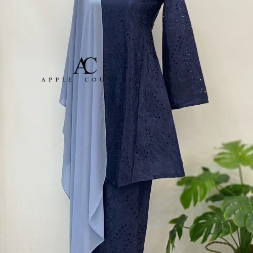 MELOR KURUNG RIAU LINING ORGANZA DARK BLUE
