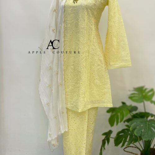 MELOR KURUNG RIAU LINING ORGANZA LIGHT YELLOW