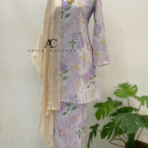 CAMELIA KURUNG PRINTED CHIFFON SOFT LILAC
