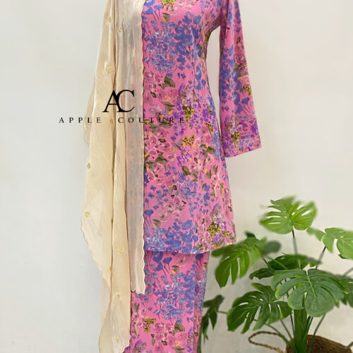 CAMELIA KURUNG PRINTED CHIFFON PINK
