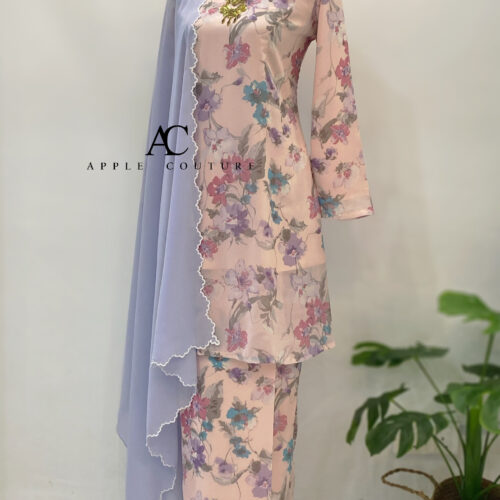 CAMELIA KURUNG PRINTED CHIFFON PINK