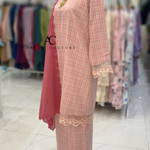 INANG KURUNG COTTON SULAM BABY PINK