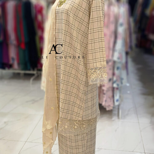 INANG KURUNG COTTON SULAM CREAM