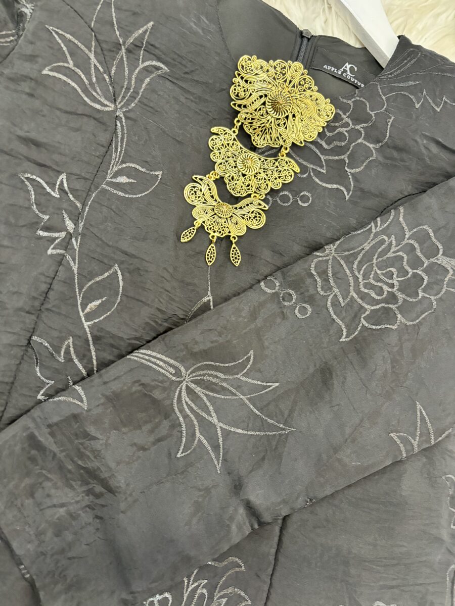 CAMELIA KURUNG LABUH WRINKLES ORGANZA BLACK - Image 2