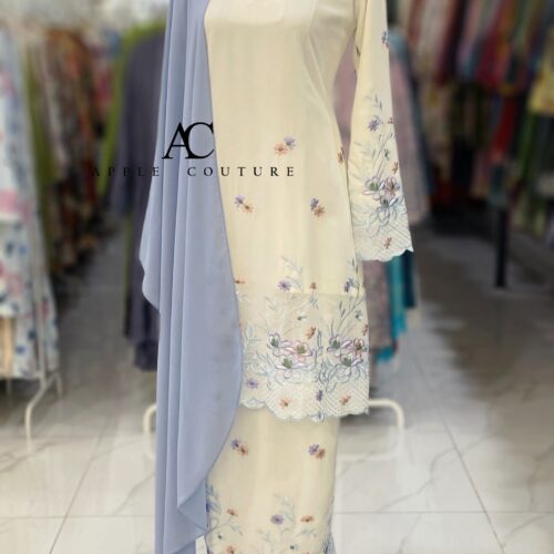 CAMELIA KURUNG PREMIUM CHIFFON SULAM OFF WHITE