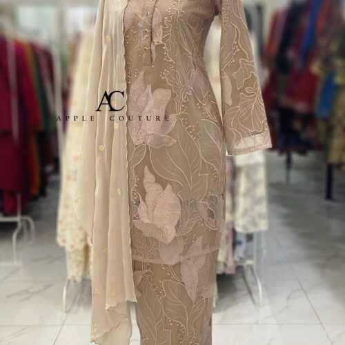 BAINON KURUNG EMBROIDERY ORGANZA 2.0 NUDE BROWN
