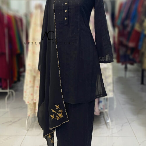ADINDA KURUNG CHIFFON SULAM BLACK 1 2.0
