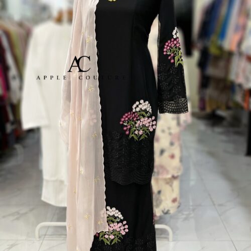 BAINON KURUNG PREMIUM ORGANZA BLACK 2