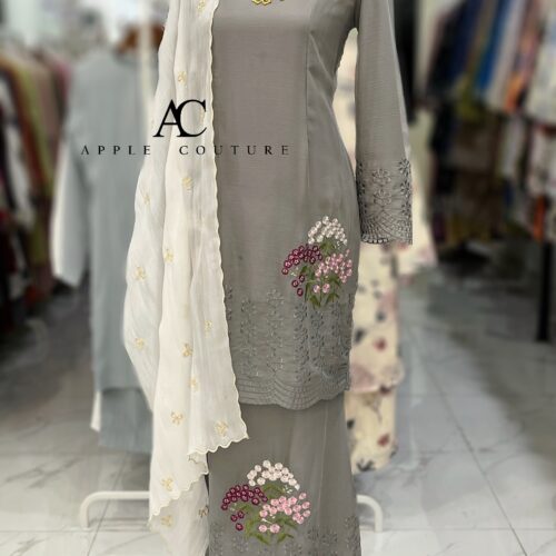 BAINON KURUNG PREMIUM ORGANZA GREY