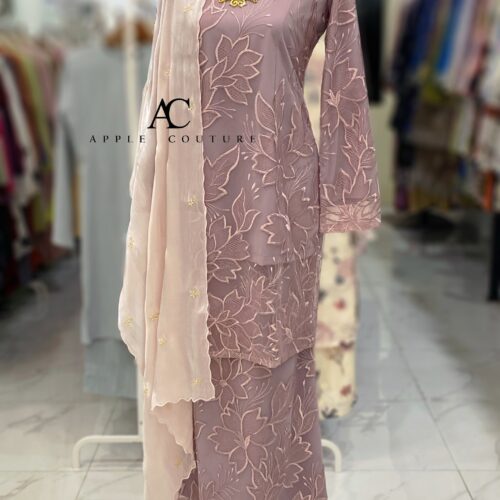 BAINON KURUNG LACE PREMIUM  DUSTY PURPLE