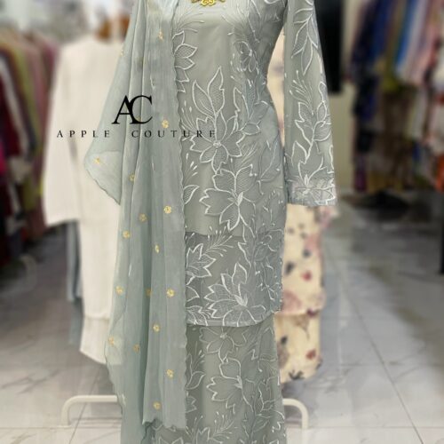 BAINON KURUNG LACE PREMIUM    BLUE GREY