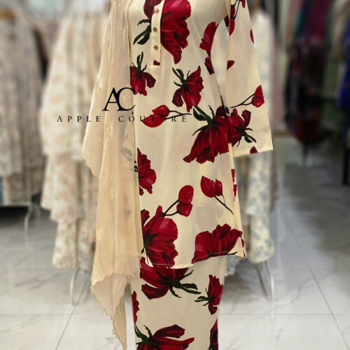 ADINDA KURUNG PRINTED CREPE RED 2.0