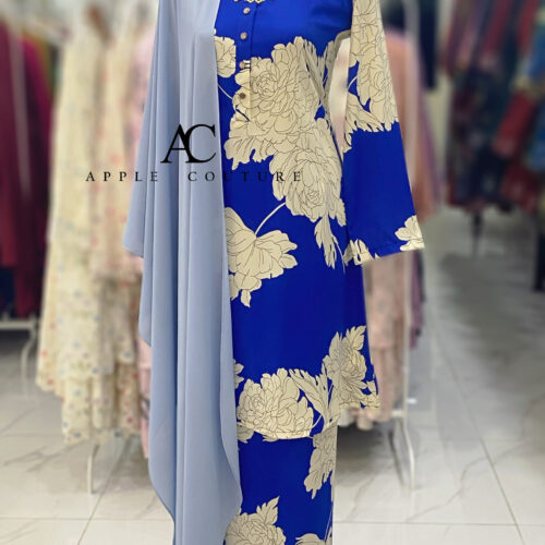 ADINDA KURUNG PRINTED CREPE ROYAL BLUE 2.0