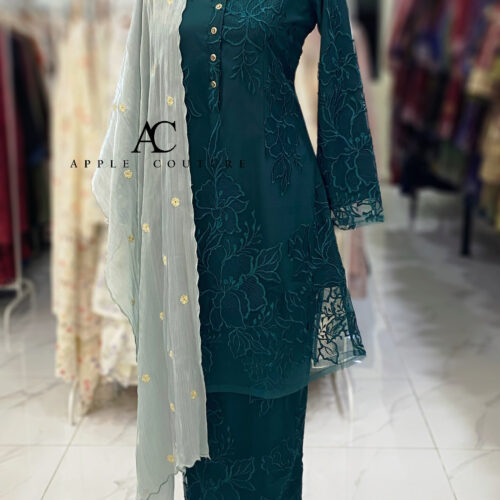 ADINDA KURUNG PREMIUM EMBROIDERY 2.0 DARK TURQUOISE