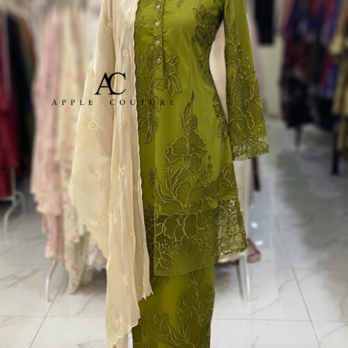 ADINDA KURUNG PREMIUM EMBROIDERY LIGHT OLIVE 2.0