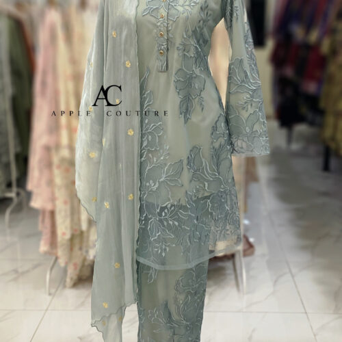 ADINDA KURUNG PREMIUM EMBROIDERY GREY MINT 2.0