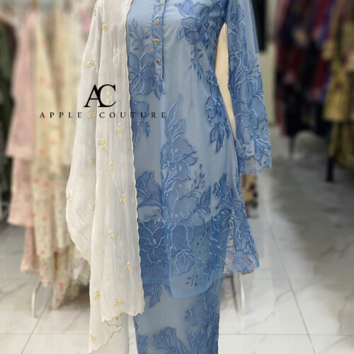 ADINDA KURUNG PREMIUM EMBROIDERY SEABLUE 2.0