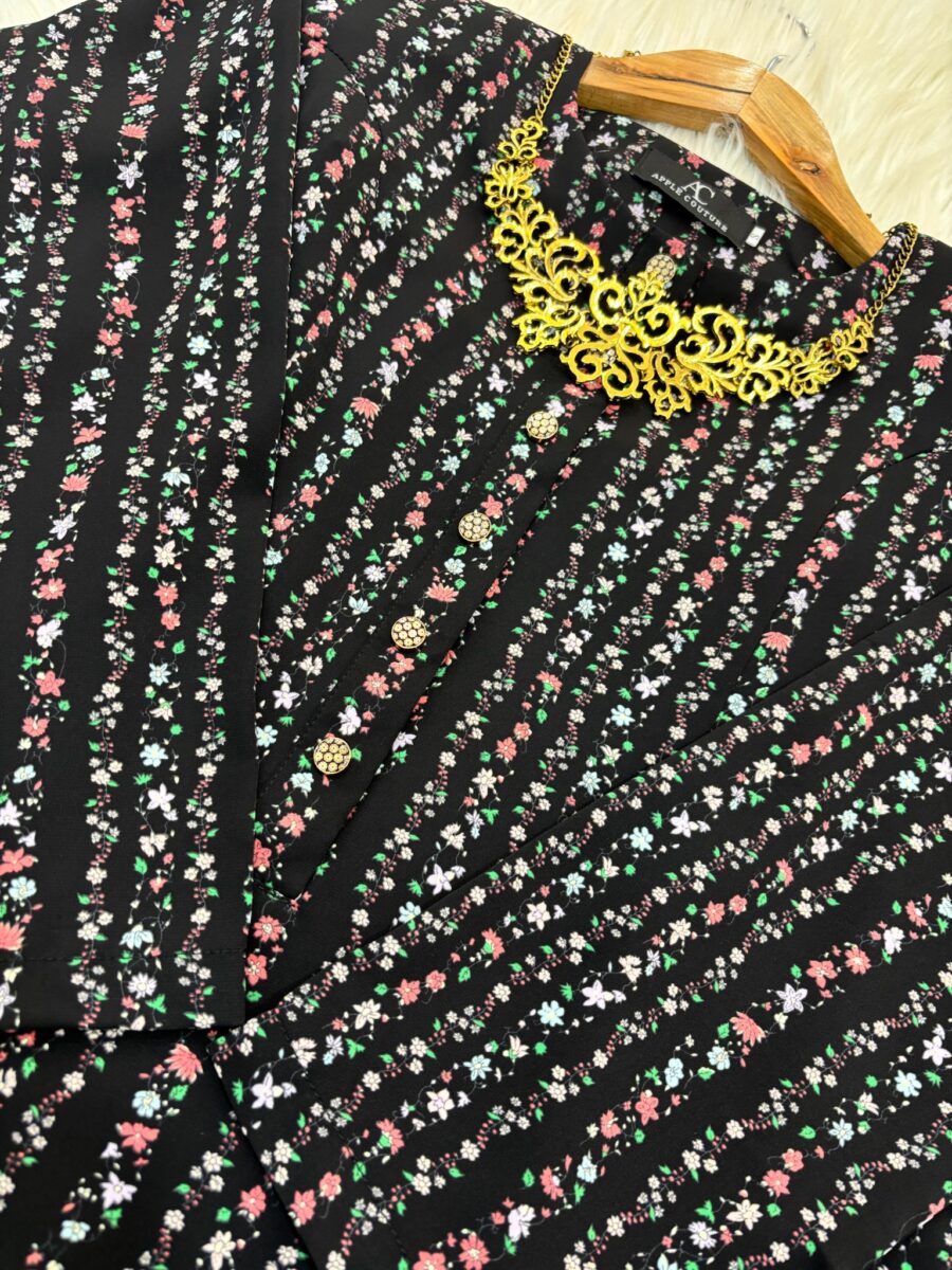 ADINDA KURUNG PRINTED CREPE BLACK FLORAL 2.0 - Image 2