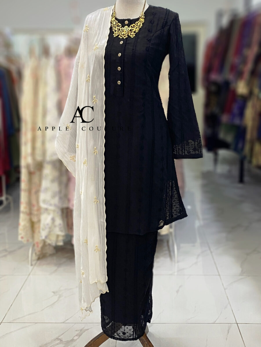 ADINDA KURUNG CHIFFON SULAM BLACK 2.0
