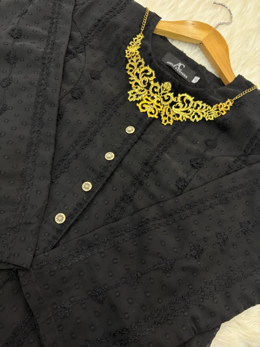 ADINDA KURUNG CHIFFON SULAM BLACK 2.0 - Image 2
