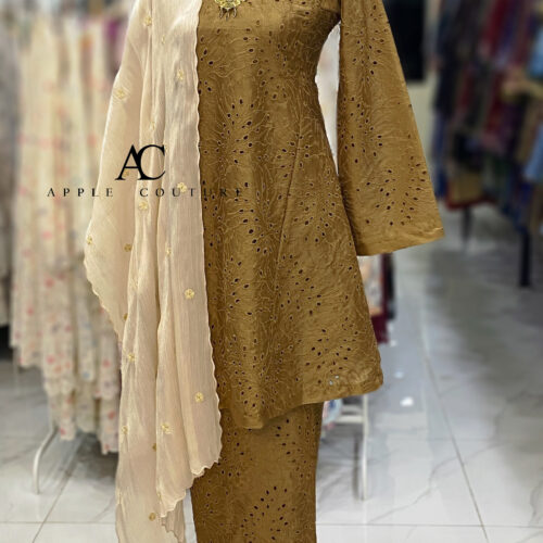 MELOR KURUNG RIAU LINING ORGANZA RICH BROWN