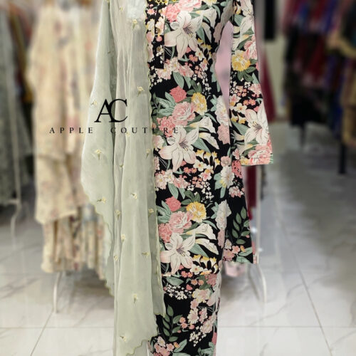 ADINDA KURUNG PRINTED CREPE 2.0 BLACK