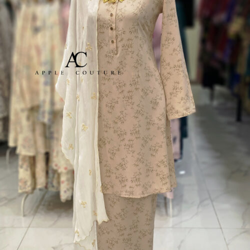 ADINDA KURUNG PRINTED CREPE 2.0 SOFT NUDE