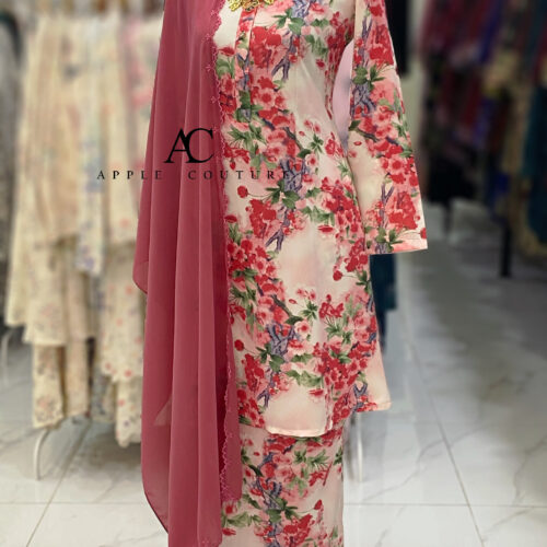 ADINDA KURUNG PRINTED CREPE 2.0 WHITE RED