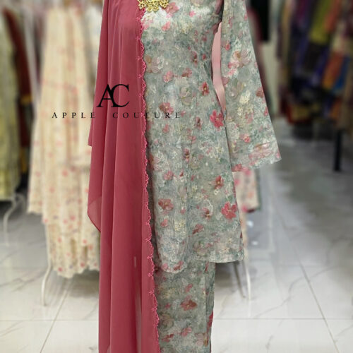 MELOR KURUNG RIAU EMBOSS CHIFFON