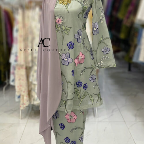 MELOR KURUNG RIAU ORGANZA WRINKLES MINT