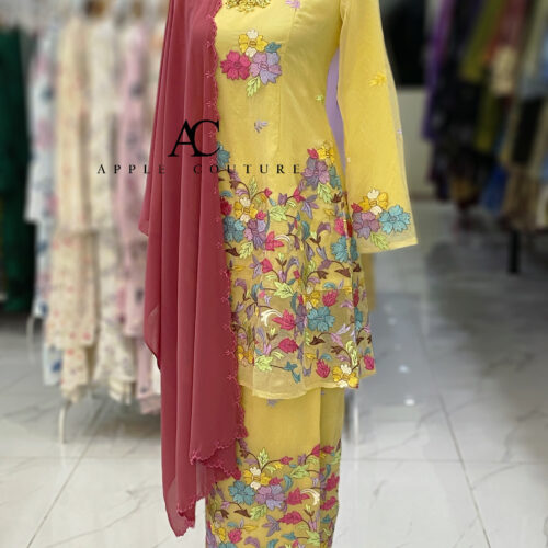 CAMELIA KURUNG MODEN ORGANZA WRINKLES YELLOW