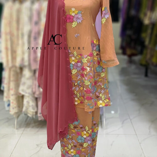 CAMELIA KURUNG MODEN ORGANZA WRINKLES SALMON
