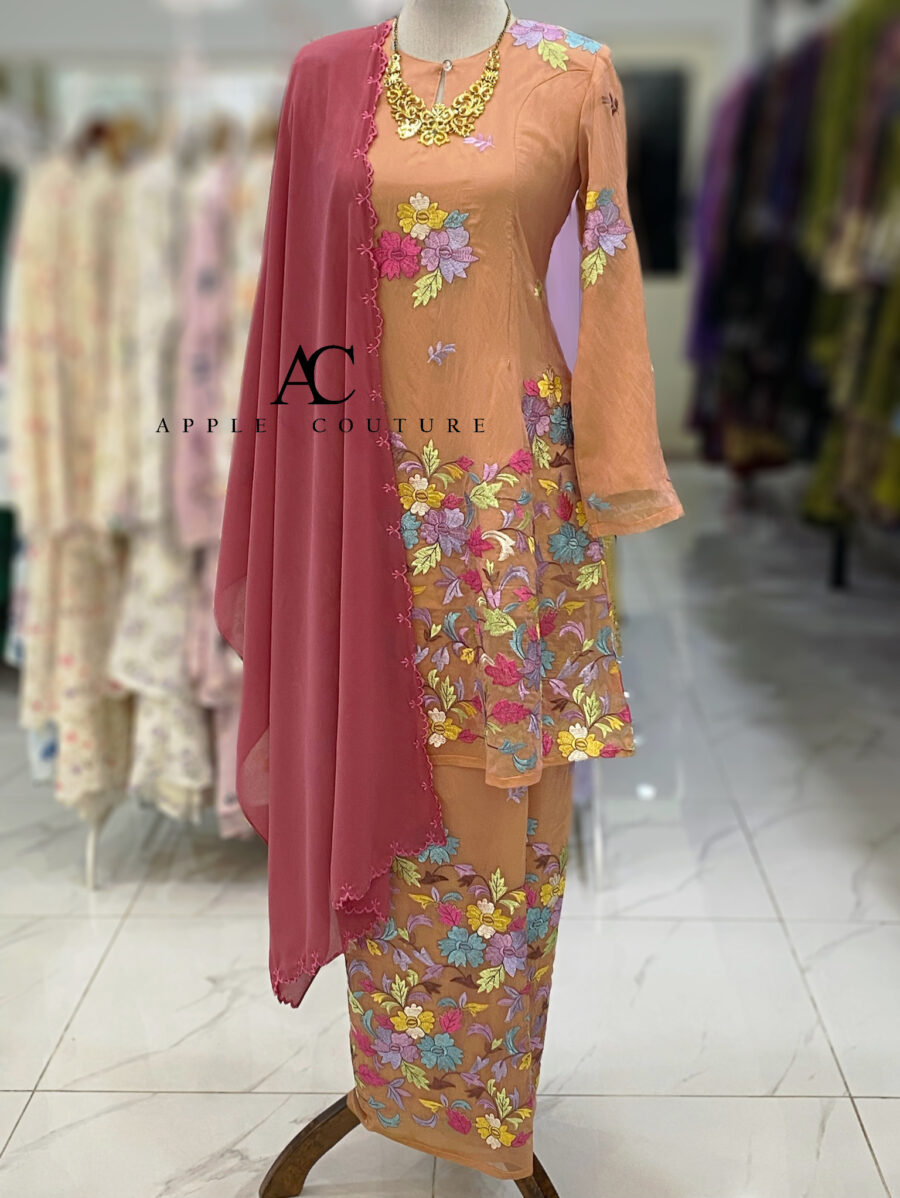 CAMELIA KURUNG MODEN ORGANZA WRINKLES SALMON