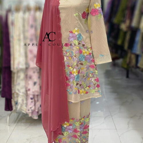 CAMELIA KURUNG MODEN ORGANZA WRINKLES MATTE BEIGE