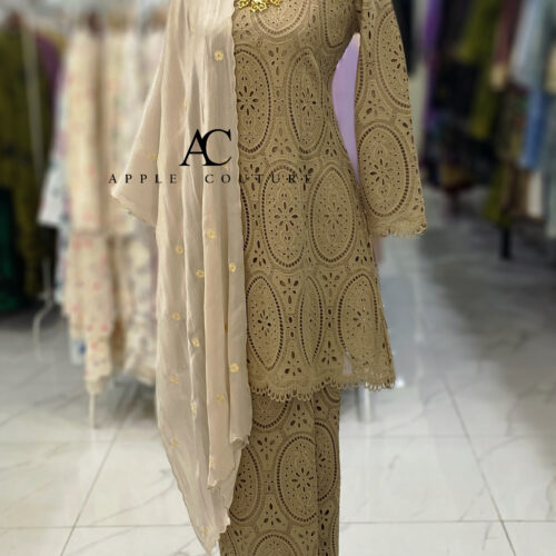 CAMELIA KURUNG PREMIUM LACE SULAM COFFEE