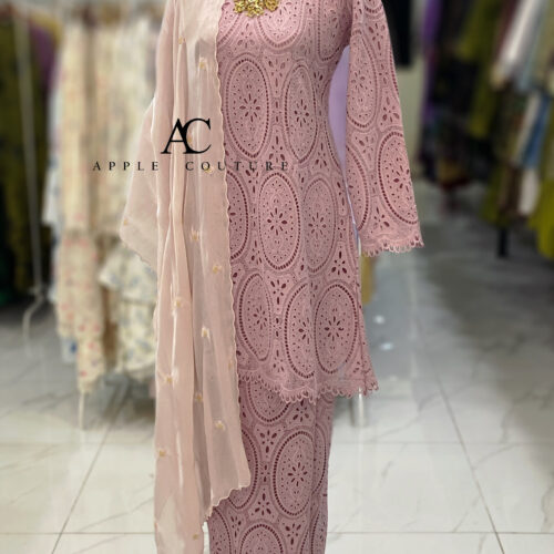 CAMELIA KURUNG PREMIUM LACE SULAM DUSTY PINK