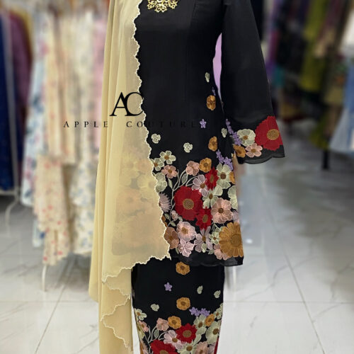 CAMELIA KURUNG PREMIUM ORGANZA BLACK