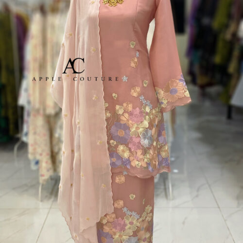 CAMELIA KURUNG PREMIUM ORGANZA PEACH SALMON