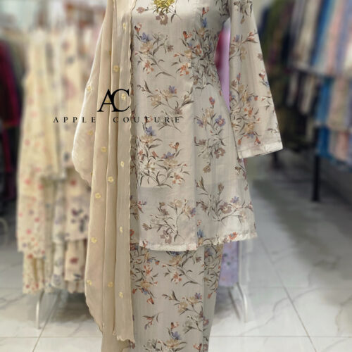 CAMELIA KURUNG MODEN SOFT COTTON GREY