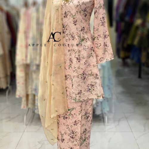 CAMELIA KURUNG MODEN CHIFFON JAQUARD DUSTY PINK