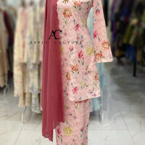 CAMELIA KURUNG MODEN CHIFFON JAQUARD PINK