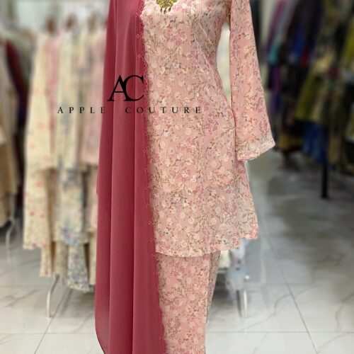 CAMELIA KURUNG MODEN CHIFFON JAQUARD BABY PINK