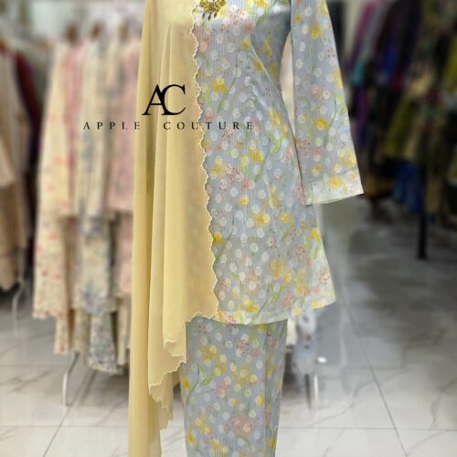 CAMELIA KURUNG MODEN CHIFFON JAQUARD SOFT BLUE