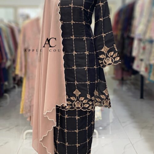 CAMELIA KURUNG PREMIUM ORGANZA BLACK